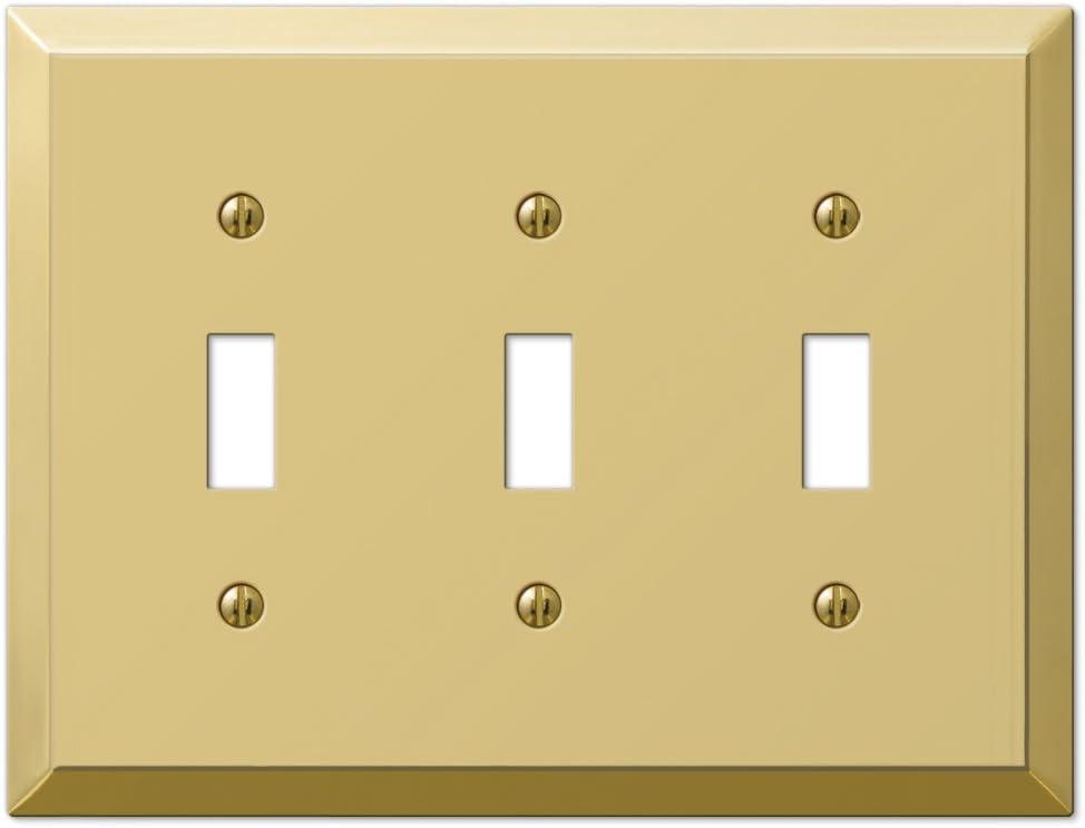 Polished Brass 3-Gang Toggle Wall Plate