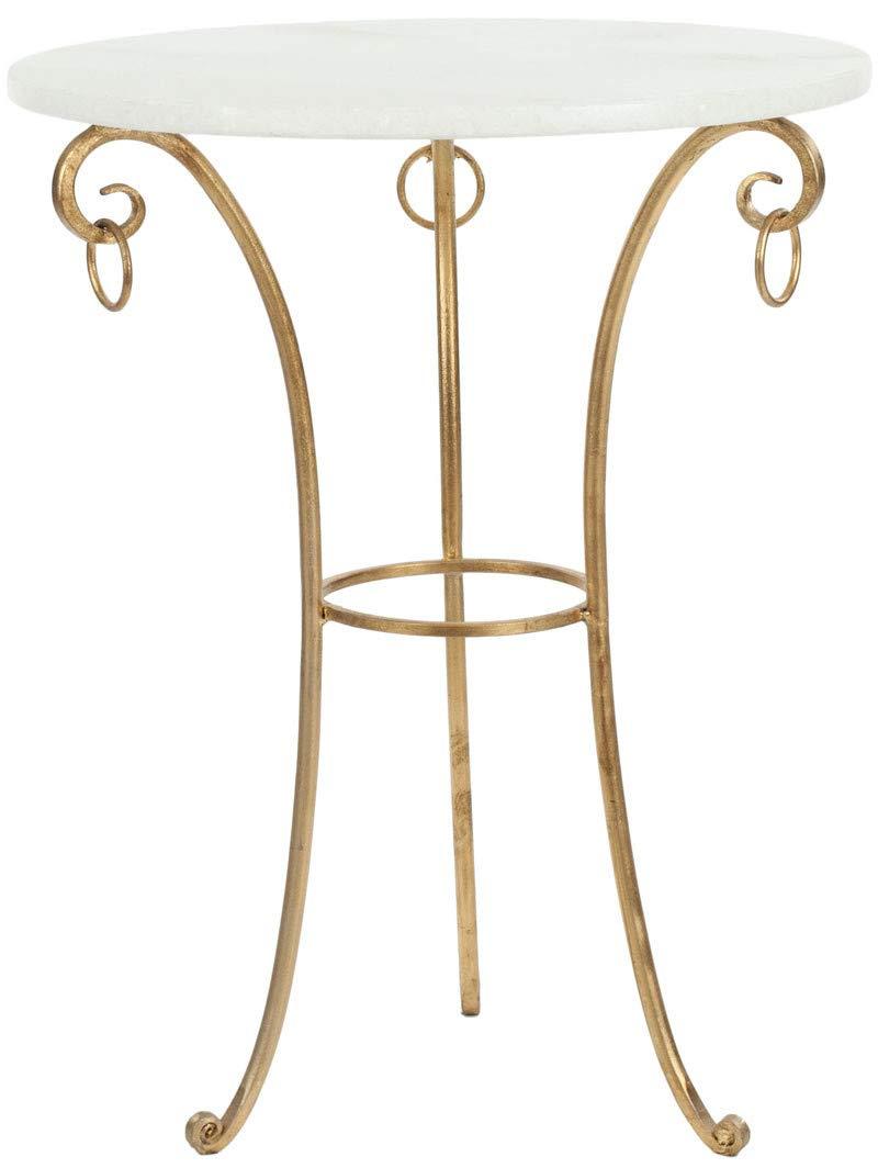 Tamara Accent Table - FOX2500A - Gold/White - Safavieh Couture