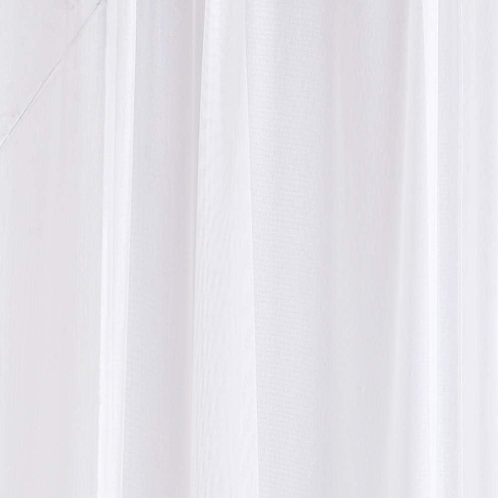 Warm Home Designs Bed Canopy Drapes Sheer White Bedroom Decoration Curtains, 55" x 144"