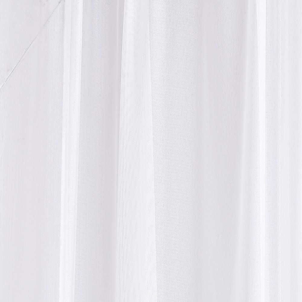 Warm Home Designs Bed Canopy Drapes Sheer White Bedroom Decoration Curtains, 55" x 144"