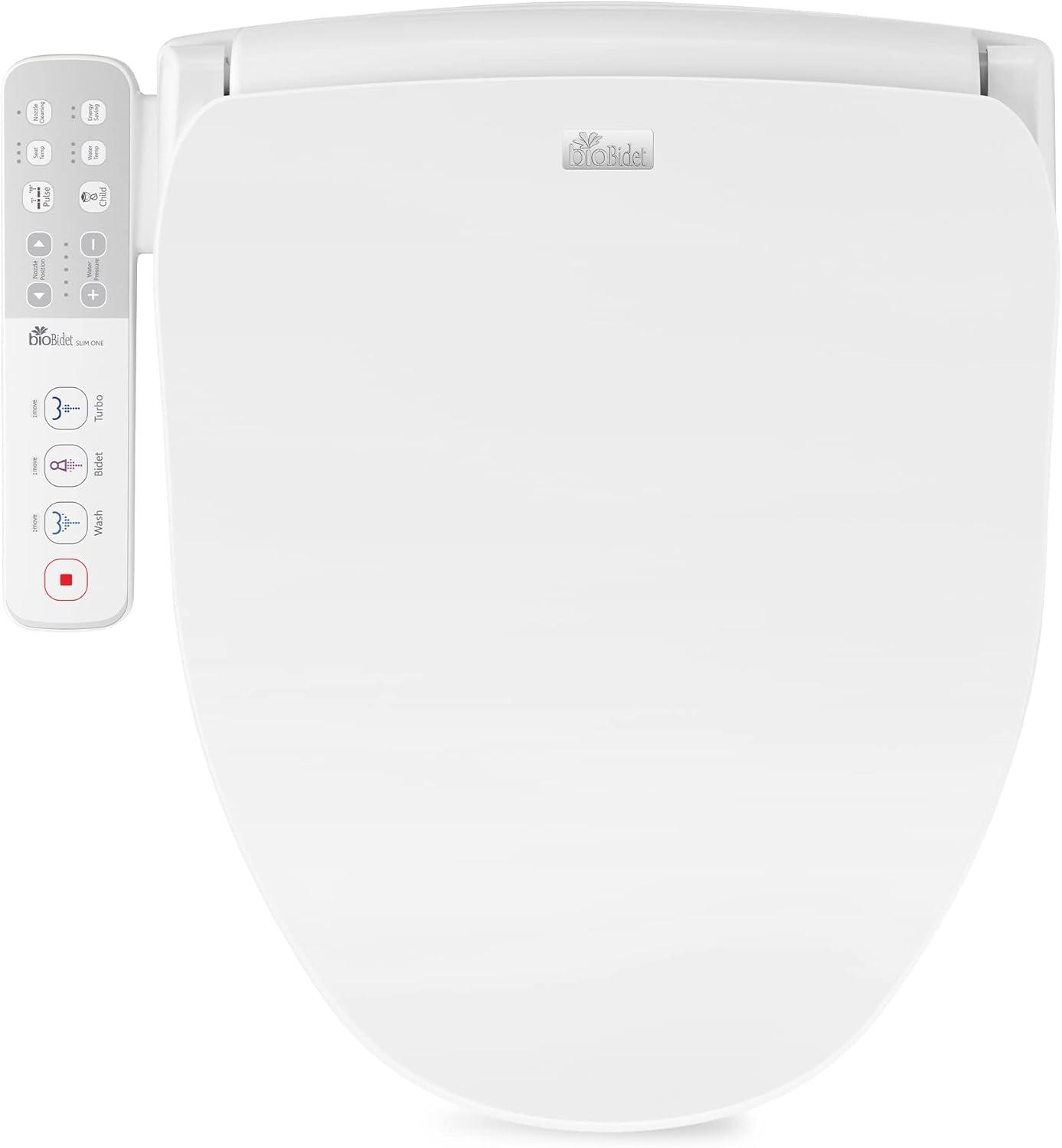 Slim One Bidet Round Toilet Seat White - Bio Bidet by Bemis