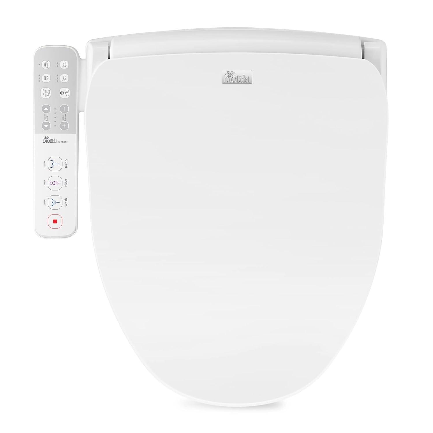 Slim One Bidet Round Toilet Seat White - Bio Bidet by Bemis