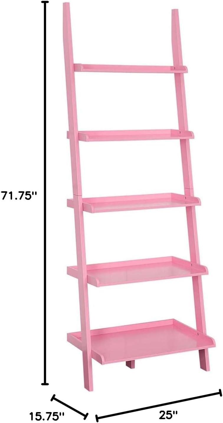 Convenience Concepts American Heritage Bookshelf Ladder, Light Pink