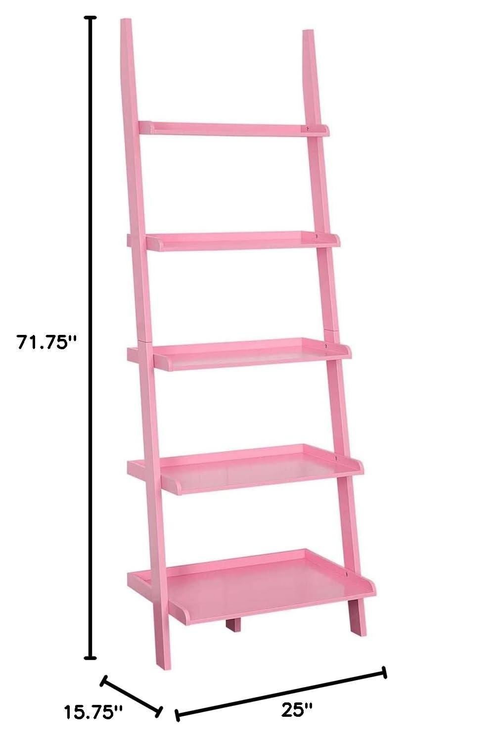 Convenience Concepts American Heritage Bookshelf Ladder, Light Pink