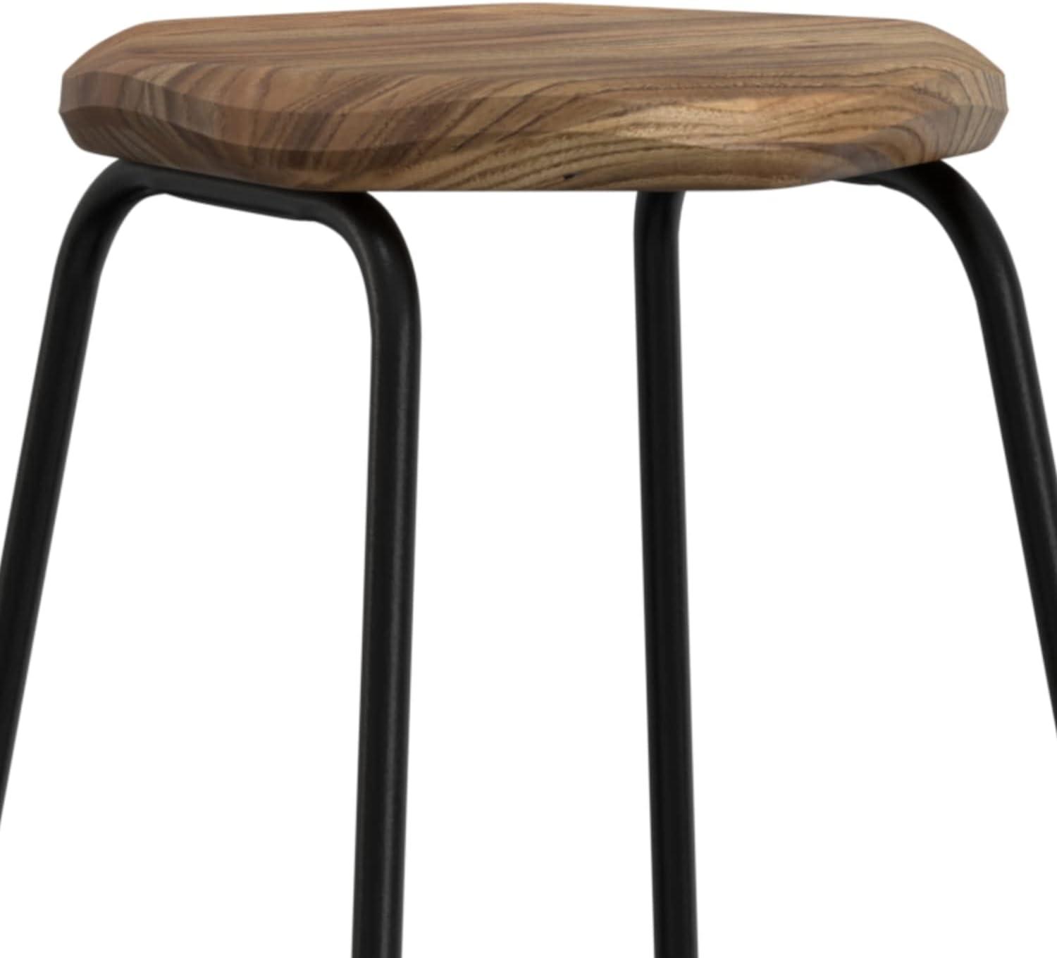 Orson Industrial Metal Saddle Counter Height Stool (Set of 2) in Natural