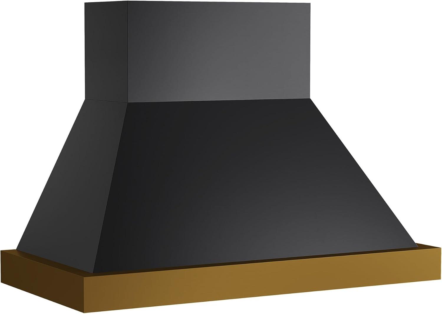 48 in. 800 CFM Wall Mounted Range Hood with Gold Accents