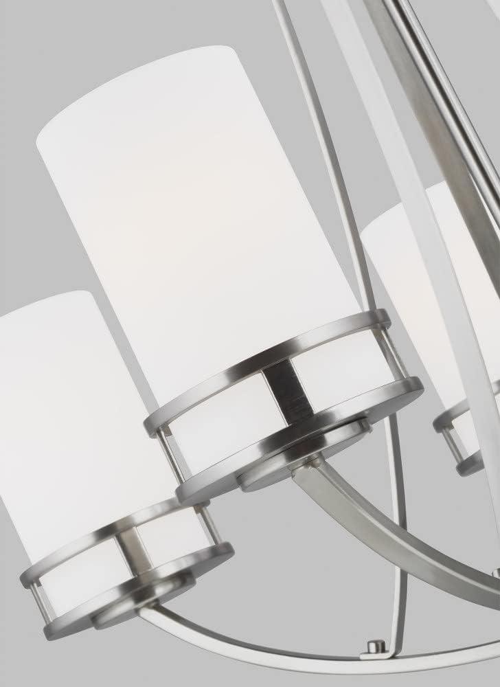 Generation Lighting 5-Light Robie Chandelier Midnight Black 3121605-112, Modern Ceiling Light Fixture for Room Decor| Chandelier for Dining Room or Living Room Uses A19 Standard or LED Light Bulbs