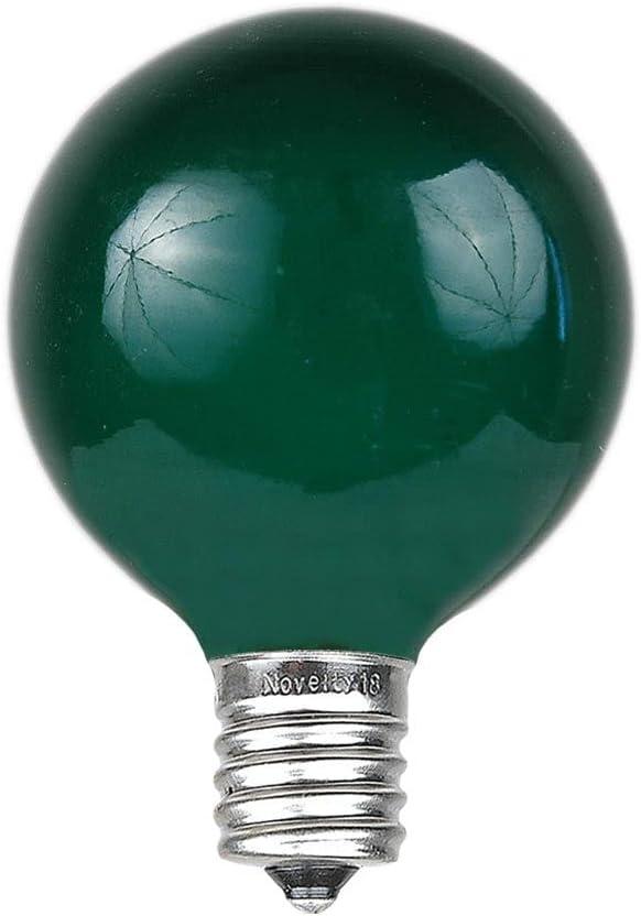 Novelty Lights Green G40 Globe Hanging Outdoor String Light Replacement Bulbs E12 Candelabra Base 5 Watt