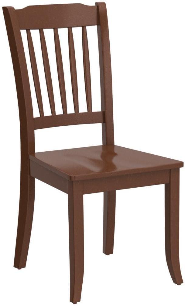 Danbury 38" Mahogany and Black Slatted Wood Dining Chairs - Set of 2