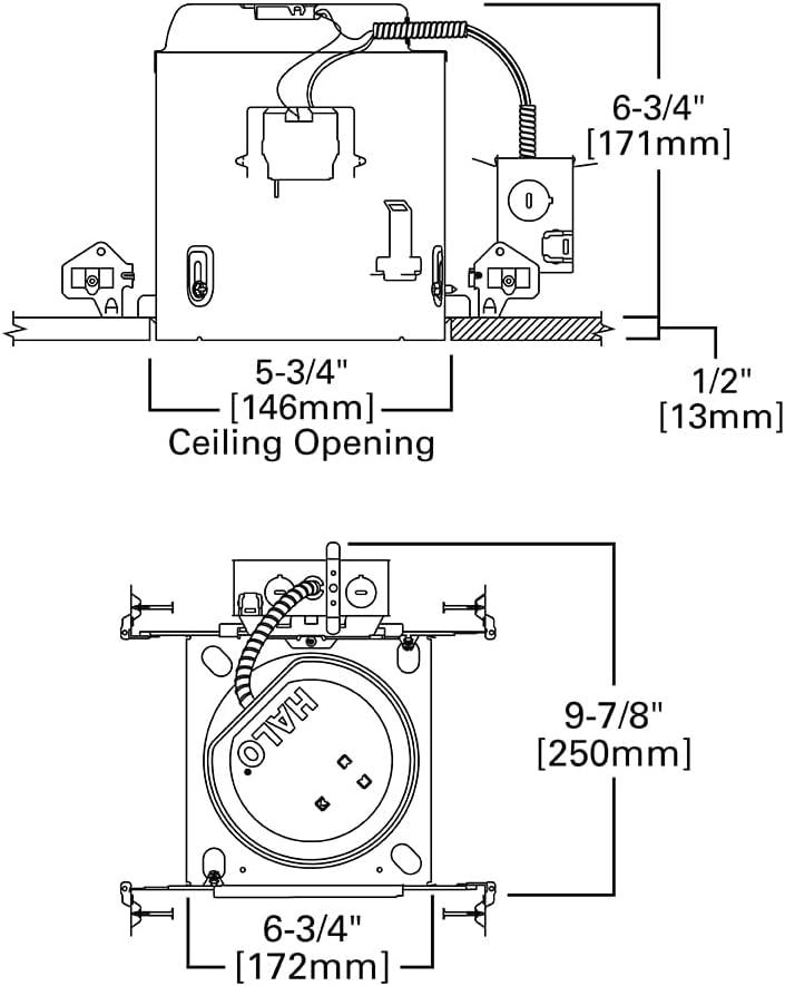 Halo E5icatnb Medium (E26) New Construction Housing For 5" Trims - Silver