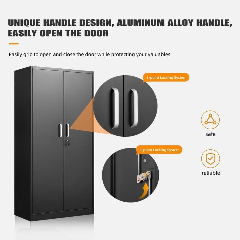 MIIIKO File Cabinet 3 Drawers on Wheels Under Desk, Black Metal Rolling File Cabinets with Lock for Home Office, Un-Assembled Filing Cabinet with Lock