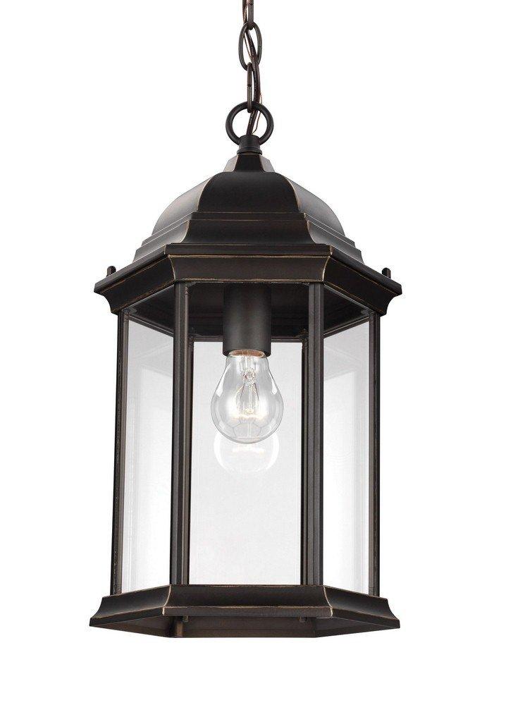 Antique Bronze Classic Lantern Outdoor Pendant with Clear Glass