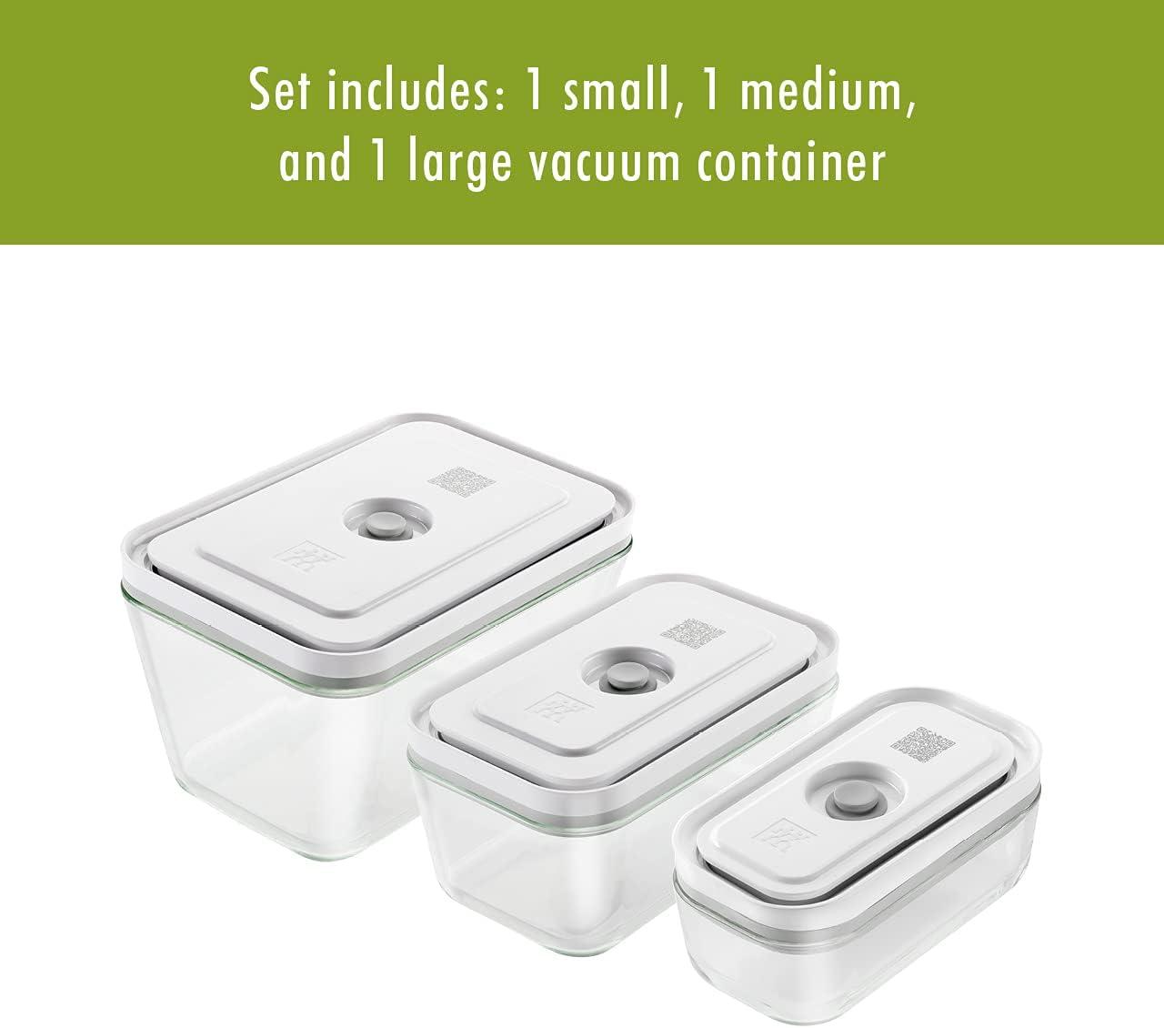 ZWILLING J.A. Henckels ZWILLING Fresh & Save 3-Piece Glass Food Storage Container, Meal Prep Container- Assorted Sizes