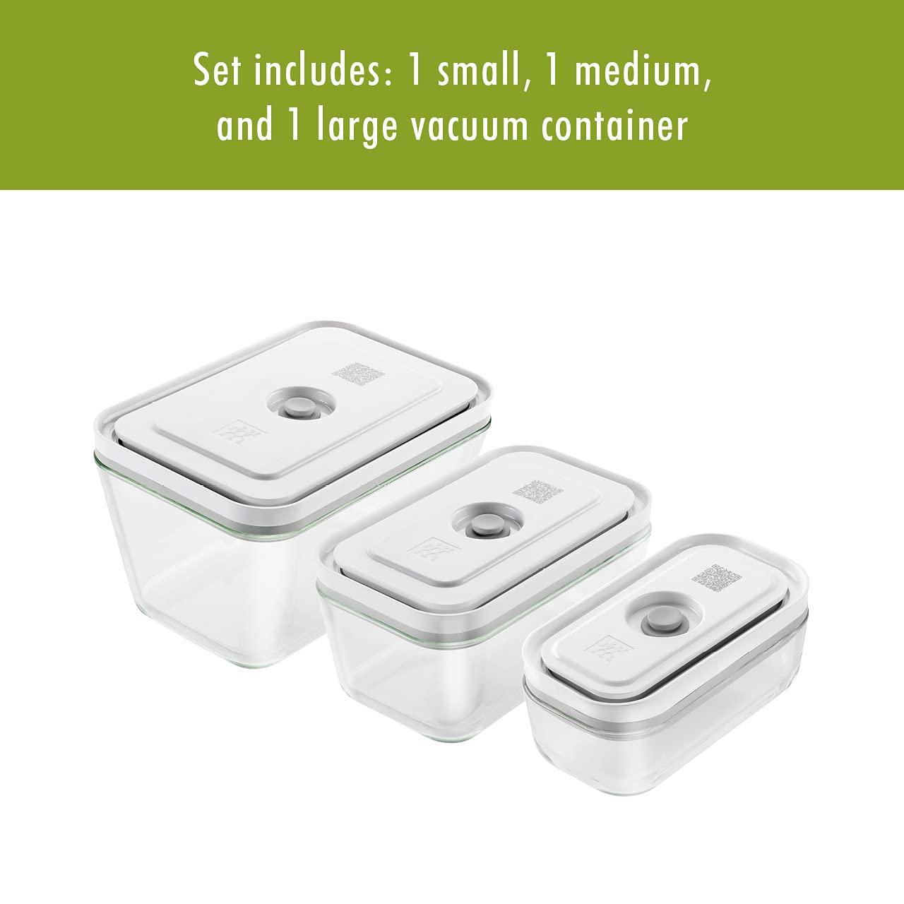 ZWILLING J.A. Henckels ZWILLING Fresh & Save 3-Piece Glass Food Storage Container, Meal Prep Container- Assorted Sizes