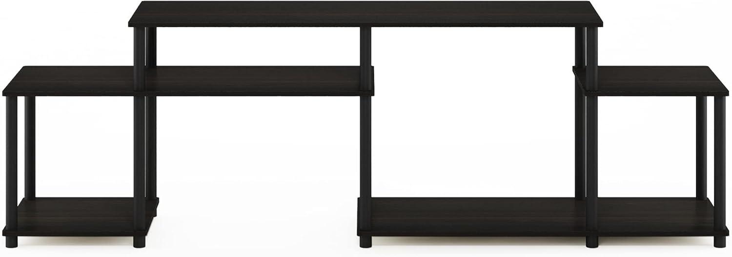 Furinno Turn-N-Tube Handel TV Stand for TV up to 55 Inch, Espresso/Black