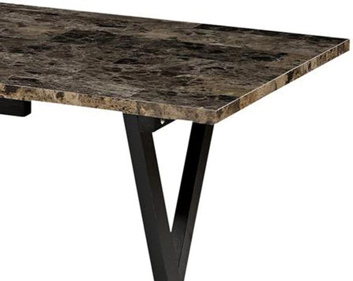 LeCeleBee Home Decor Tray Table Set, Faux Marble, Brown