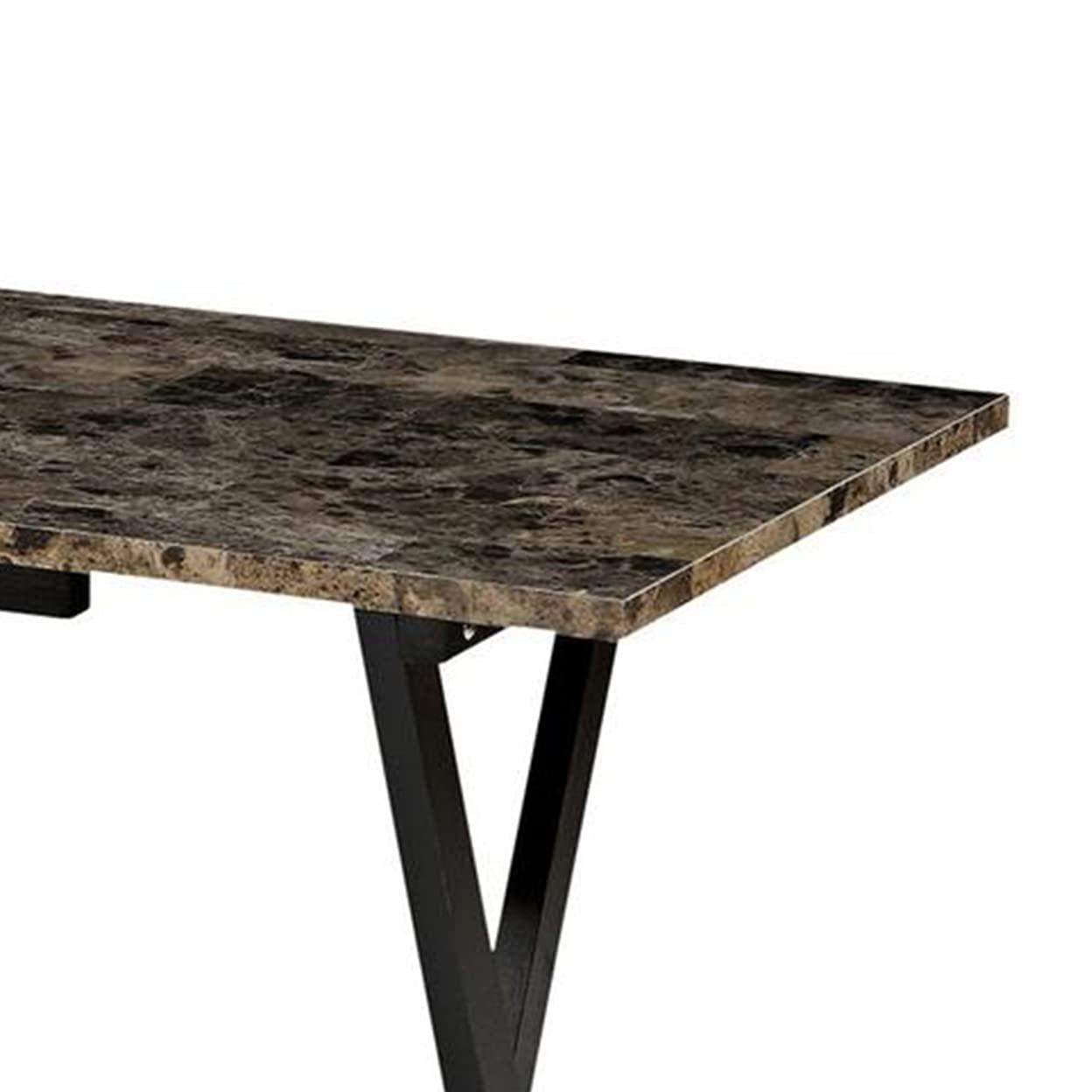 LeCeleBee Home Decor Tray Table Set, Faux Marble, Brown