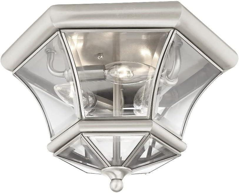 Livex Lighting Monterey/Georgetown 3 - Light Flush Mount in Brushed Nickel