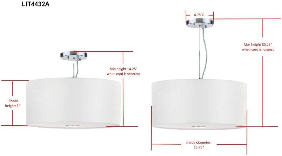Molly Pendant - LIT4432 - Chrome - Safavieh