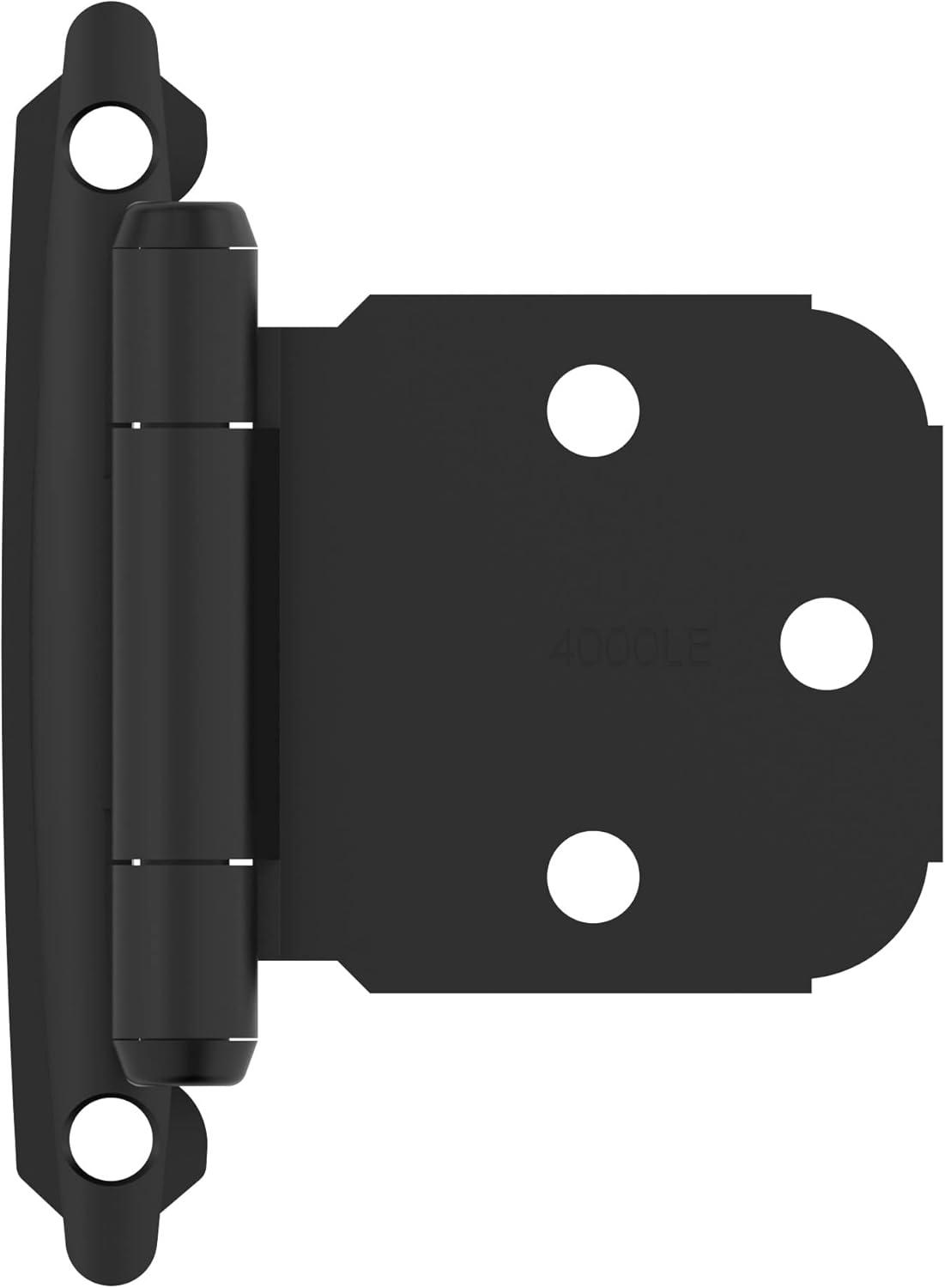 Matte Black Variable Overlay Self-Closing Cabinet Hinges