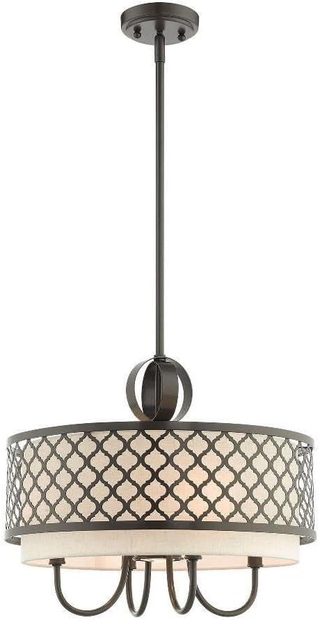 Livex Lighting 41115 Arabesque 1 Light 18" Wide Drum Chandelier - Bronze