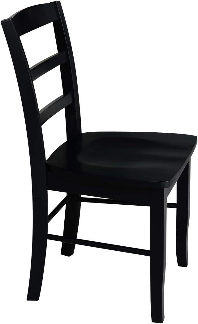 Set of 2 Madrid Ladderback Chairs Black - International Concepts: Solid Wood, Armless, Transitional Style