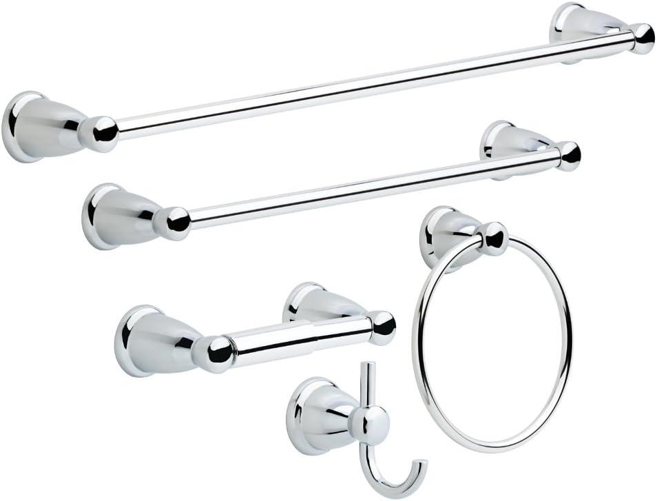 Polished Chrome 5-Piece Bathroom Hardware Set