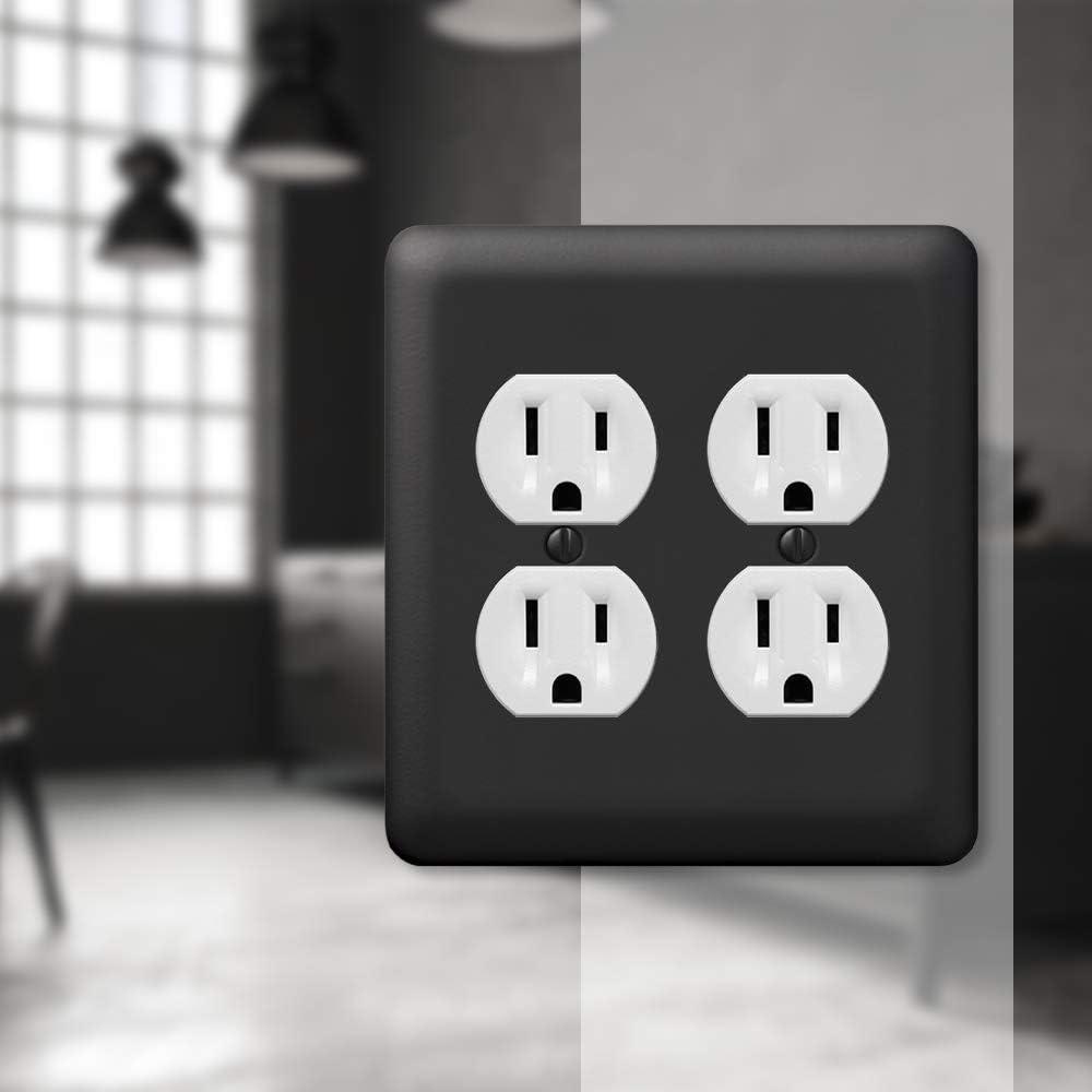 Black Steel Double Duplex 2-Gang Wall Plate