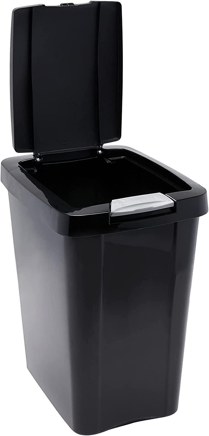 Sterilite 10439004 7.5 Gallon TouchTop Wastebasket with Titanium Latch, Black