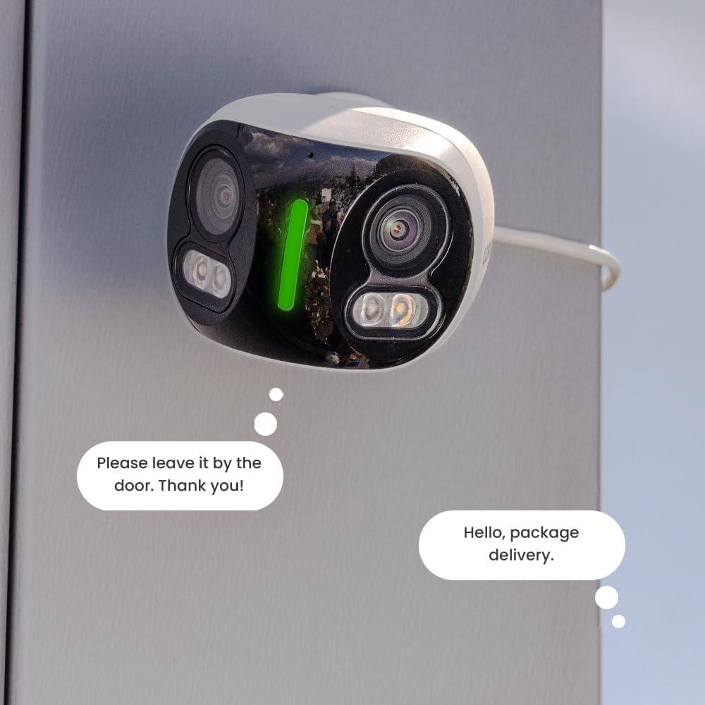 Lorex Lorex Wi-Fi 4K Dual-Lens Smart Security Camera with Smart Security Lighting, White, W891UAD-E