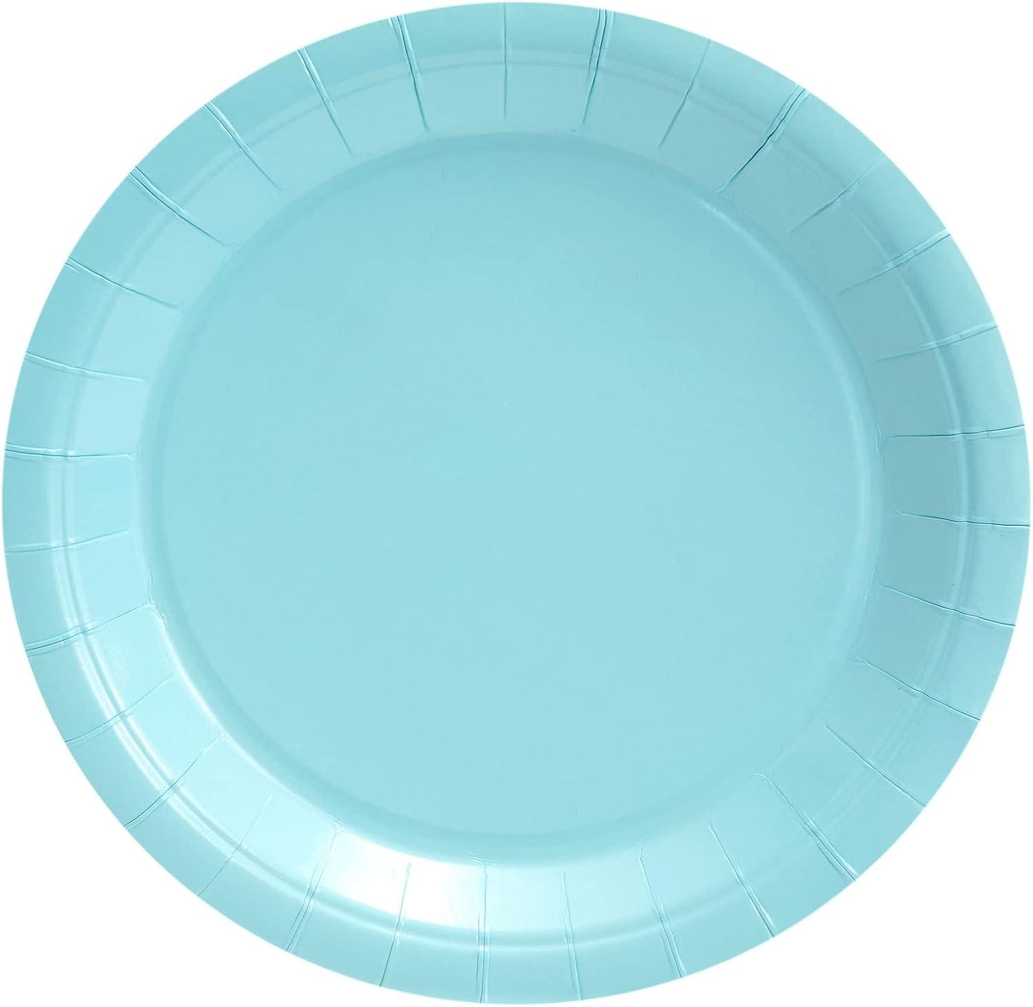 Juvale 72-Piece Light Blue Party Supplies, Paper Plates, Cups & Napkins for Baby Shower, Gender Reveal, Graduation, Serves 24