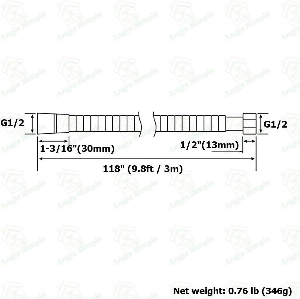 Extra Long Chrome Stainless Steel Shower Hose 118"