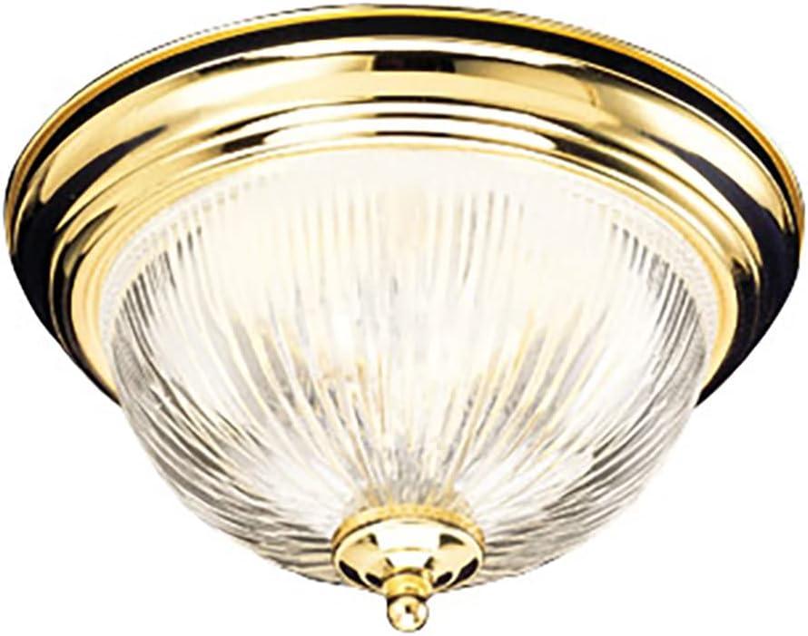 Polished Brass and Glass 13" Indoor/Outdoor Bowl Ceiling Light