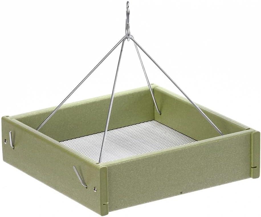 Small Green Recycled Hanging Tray Bird Feeder