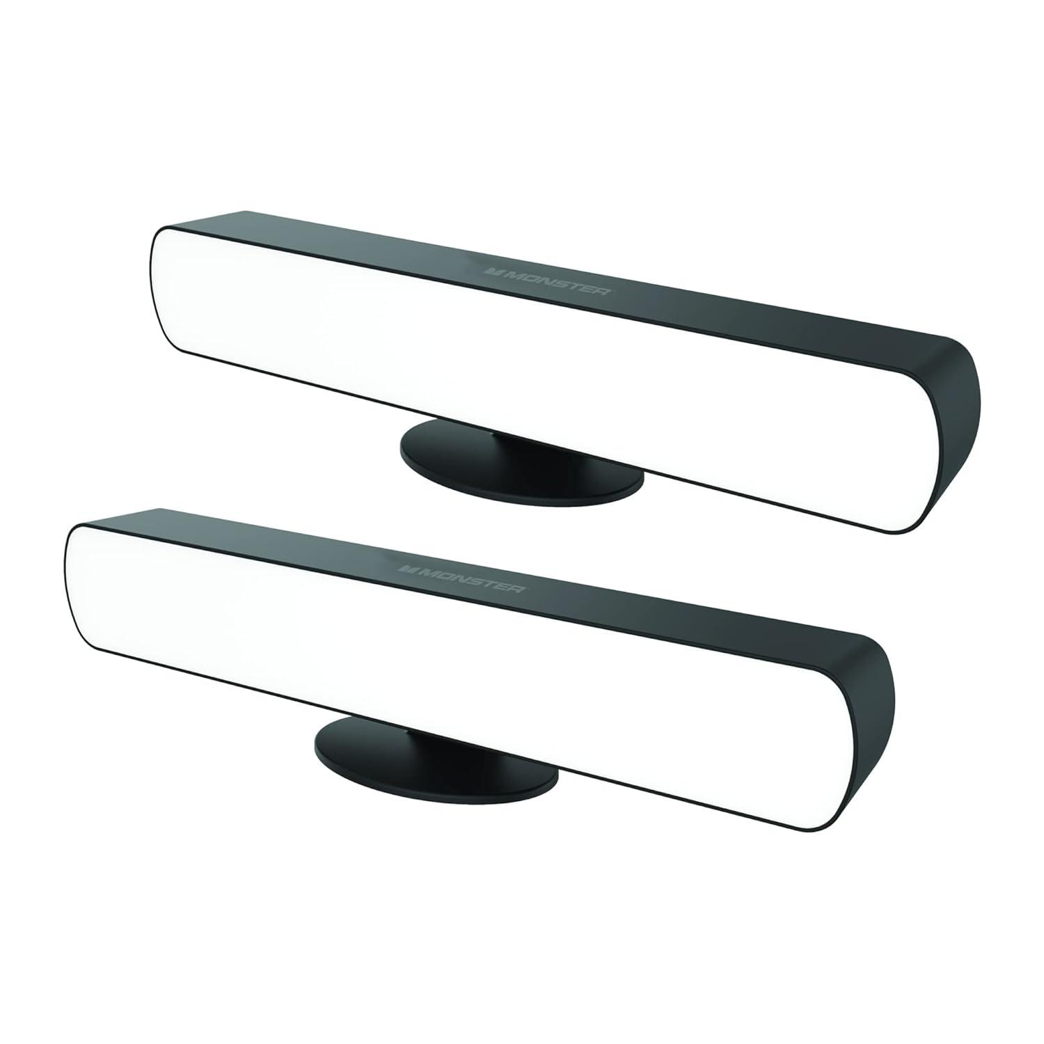 Monster 2-Pack Multi-Color LED Light Bar with Multi-Position Base, with Remote, All Occasion, Office