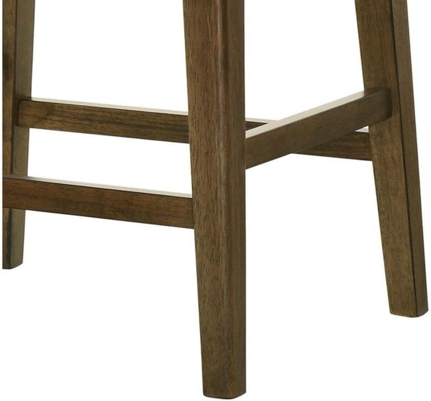 Sasha 17" Walnut Backless Counter Height Stool with Upholstered Seat