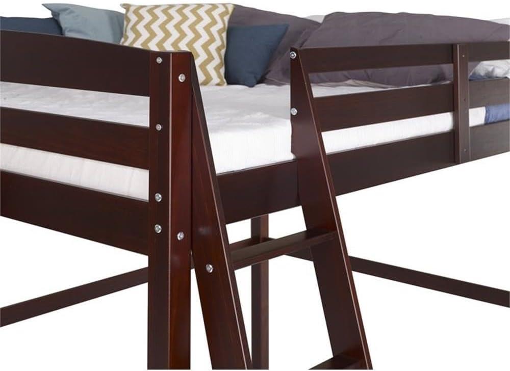 Camaflexi Tribeca Solid Wood High Loft Bed Frame Twin in Cappuccino