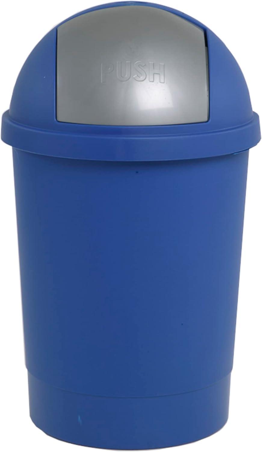 Blue Plastic Touchless 13.2 Gallon Swing-Top Trash Can