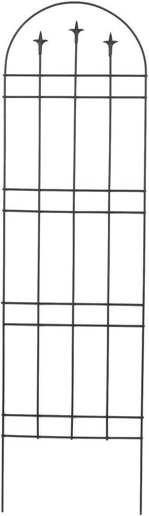 Panacea™ 89634 Garden Arch with Finials Style Steel Trellis, Black, 72"