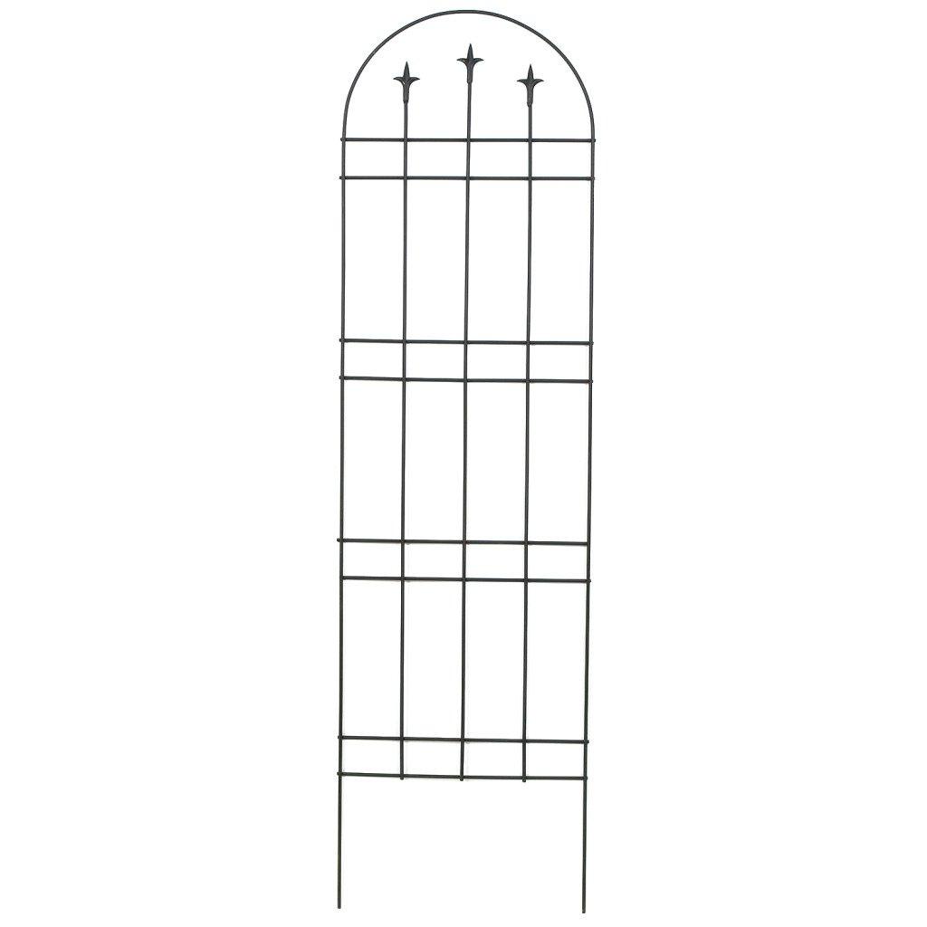 Panacea™ 89634 Garden Arch with Finials Style Steel Trellis, Black, 72"