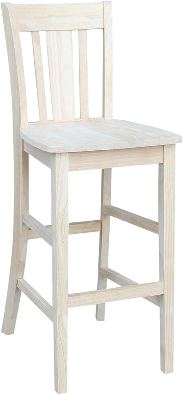 San Remo 30-Inch Unfinished Solid Wood Traditional Bar Stool