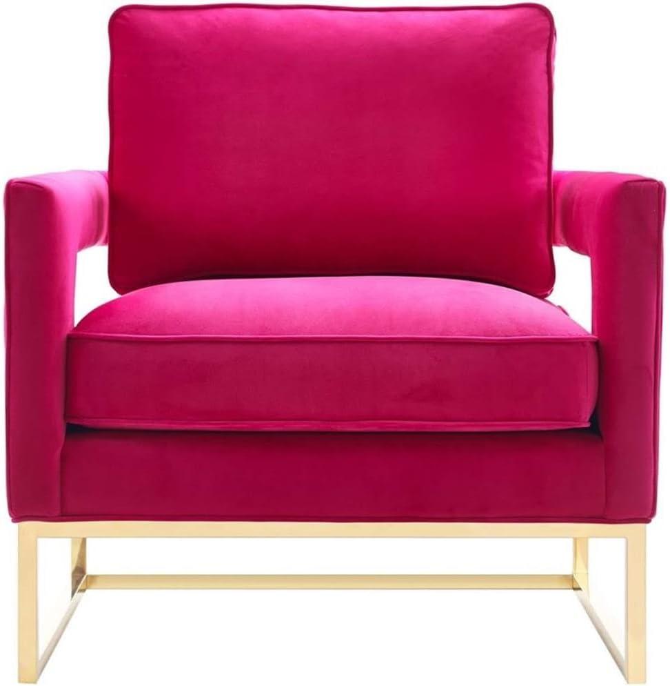 TOV Furniture Avery Pink Velvet Chair with Gold Base