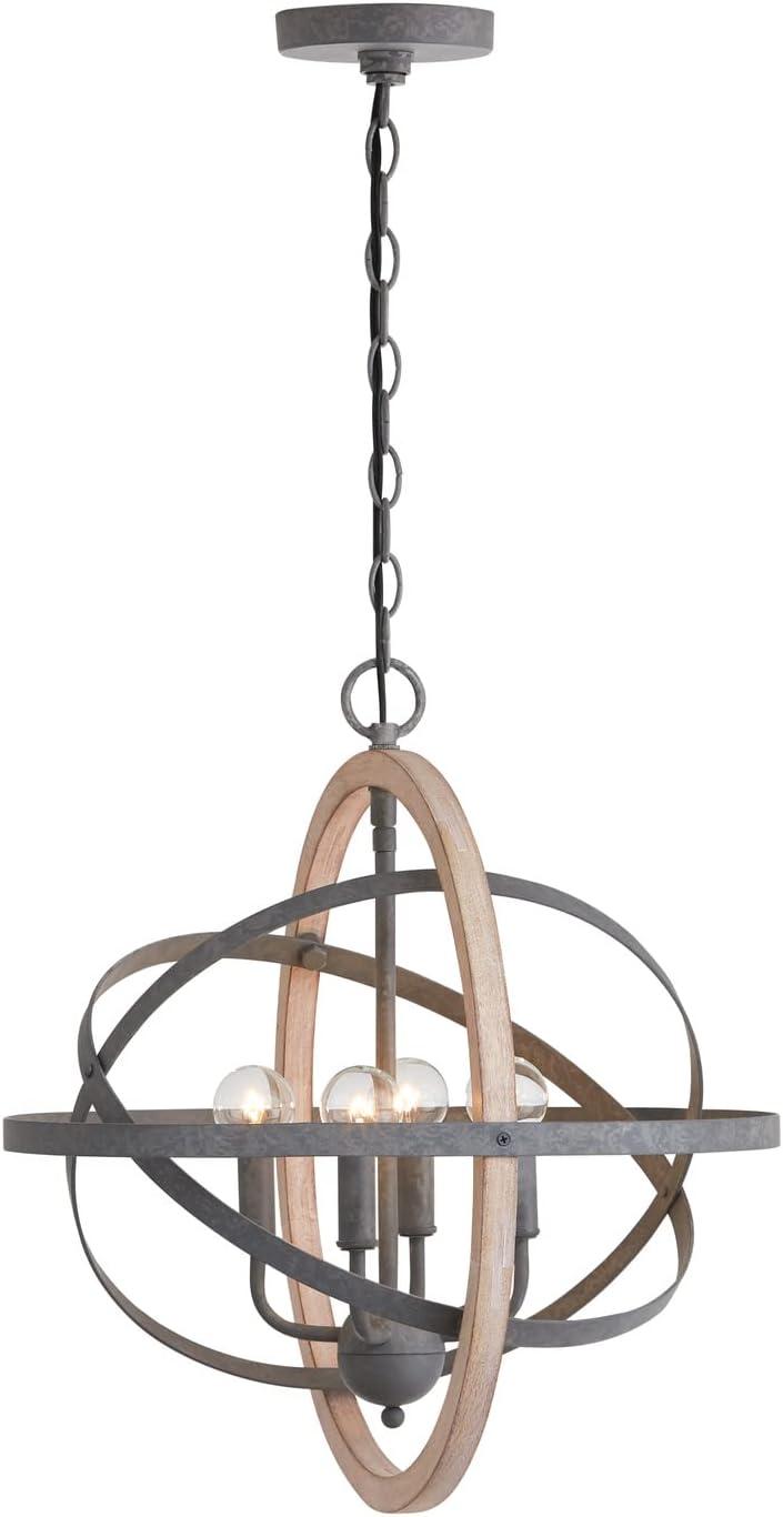 Capital Lighting Bluffton 4 - Light Pendant in  Iron/Wood