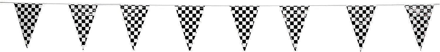 Fun Express Racing Pennant Party Decor 100ft - Colorful Outdoor Flags for Events Festivals Celebrations Parades & Outdoor Parties - Ideal for Decorations at Sporting Events Birthdays & More - 1 Piece