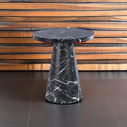 Meridian Furniture Omni Black Faux Marble 20" Round End Table