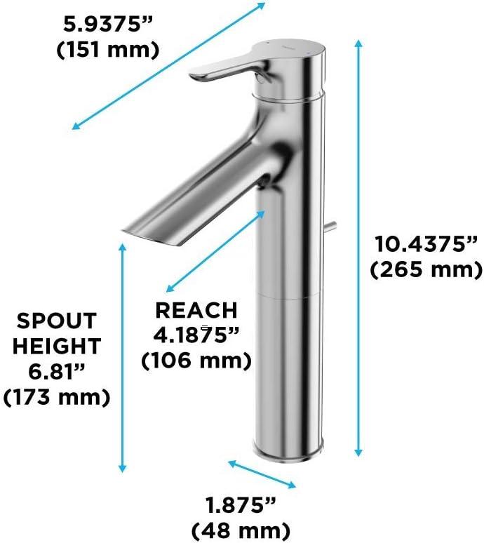 Single Hole Bathroom Faucet with Drain Assembly and Comfort Glide Technology