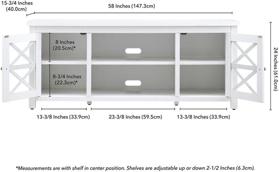 Evelyn&Zoe Colton Rectangular TV Stand for TV's up to 65", White