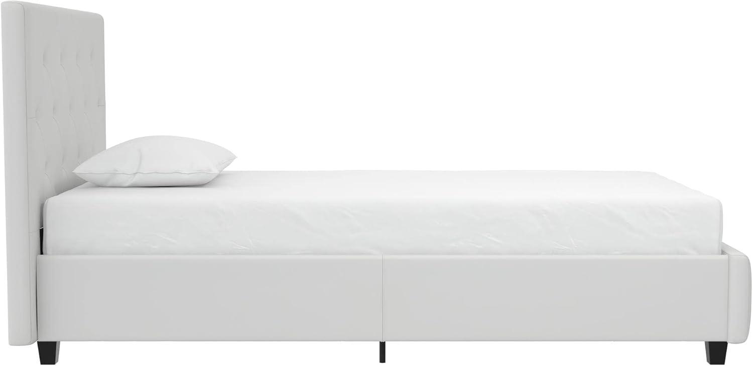 DHP Dakota Upholstered Platform Bed, Twin, White