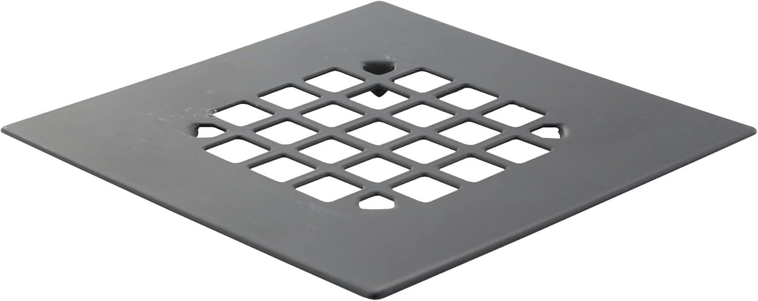 4.25 in. Square Stainless Steel Drain Cover, Matte Black