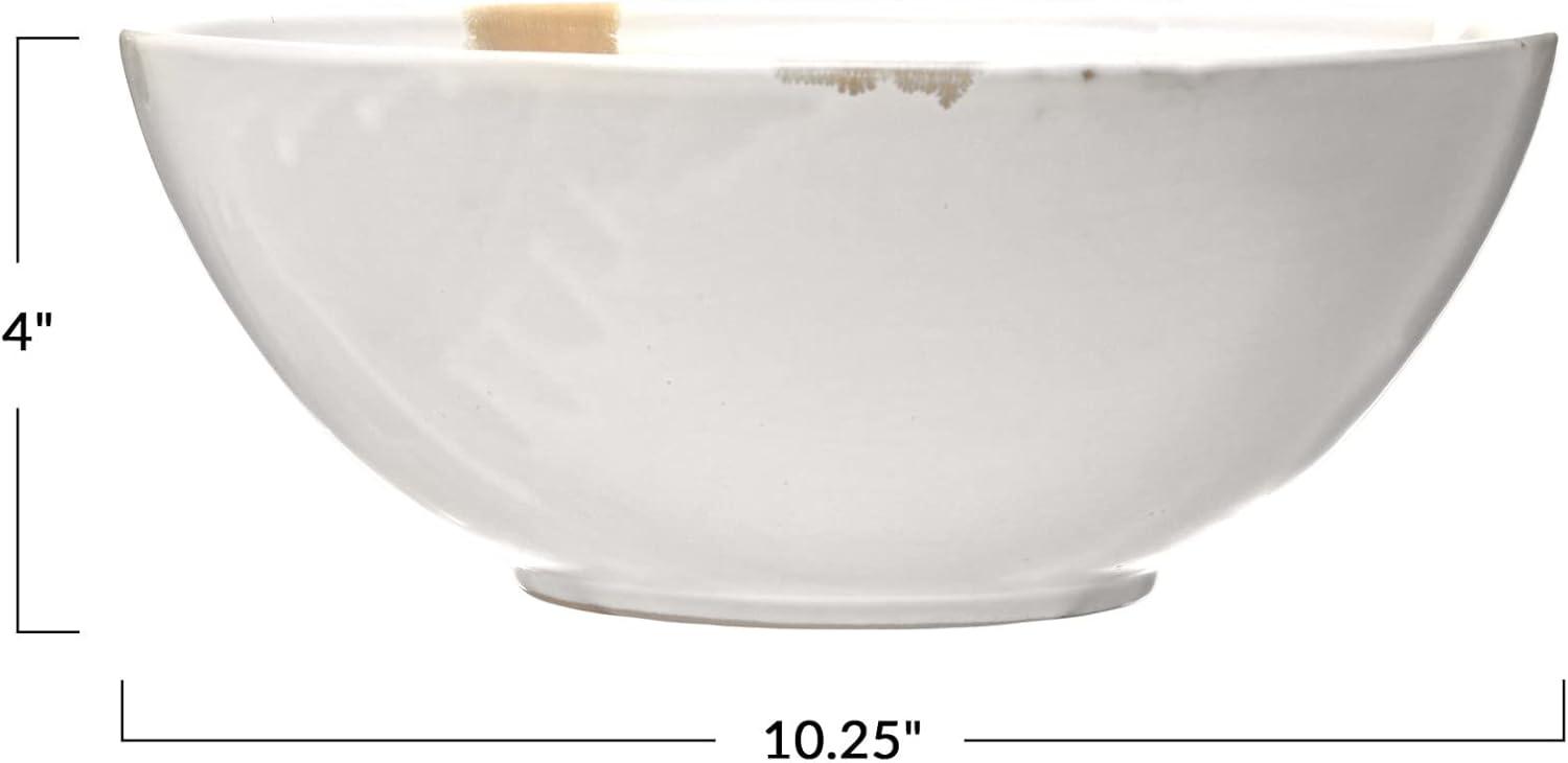 Bloomingville Stoneware Serving Bowl, Cream and Brown Reactive Glaze